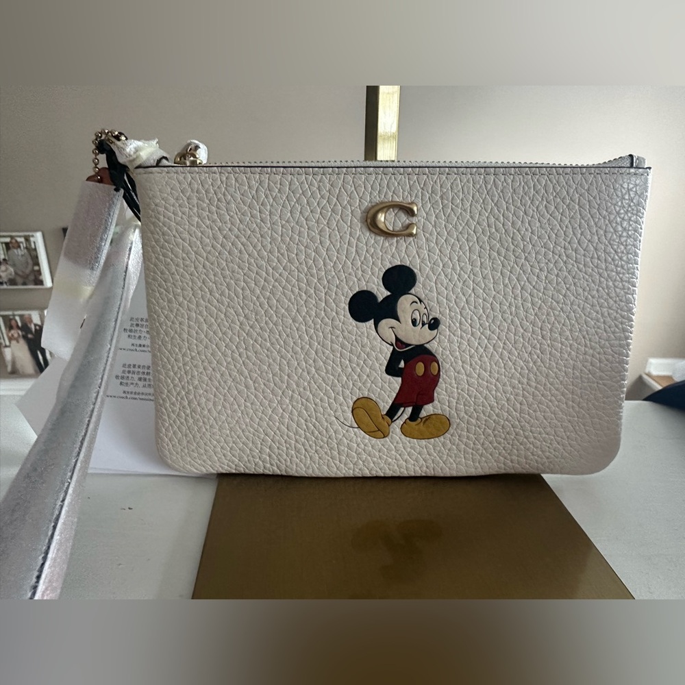 Coach Chalk Mickey Mouse Wristlet